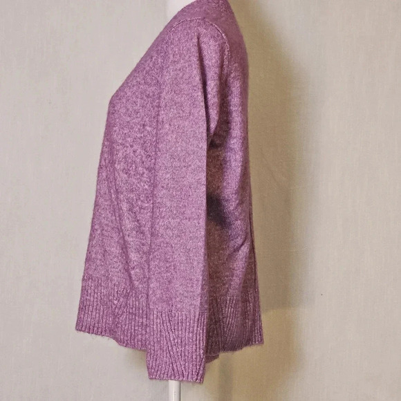 J. Jill Purple Button VNeck Button Long Sleeve Cardigan Sweater Sz S - Picture 4 of 10